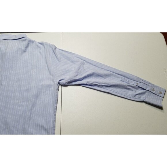 Twice Western Button Up Long Sleeve Blue Striped Embroidered Shirt Men's Large - Picture 11 of 13